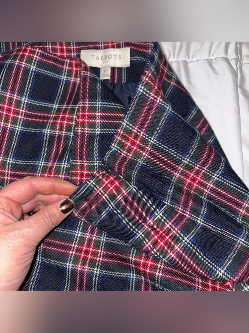 NWT! Talbots | Talbots Tartan Navy Plaid Skirt Size 12 New - Picture 3 of 8